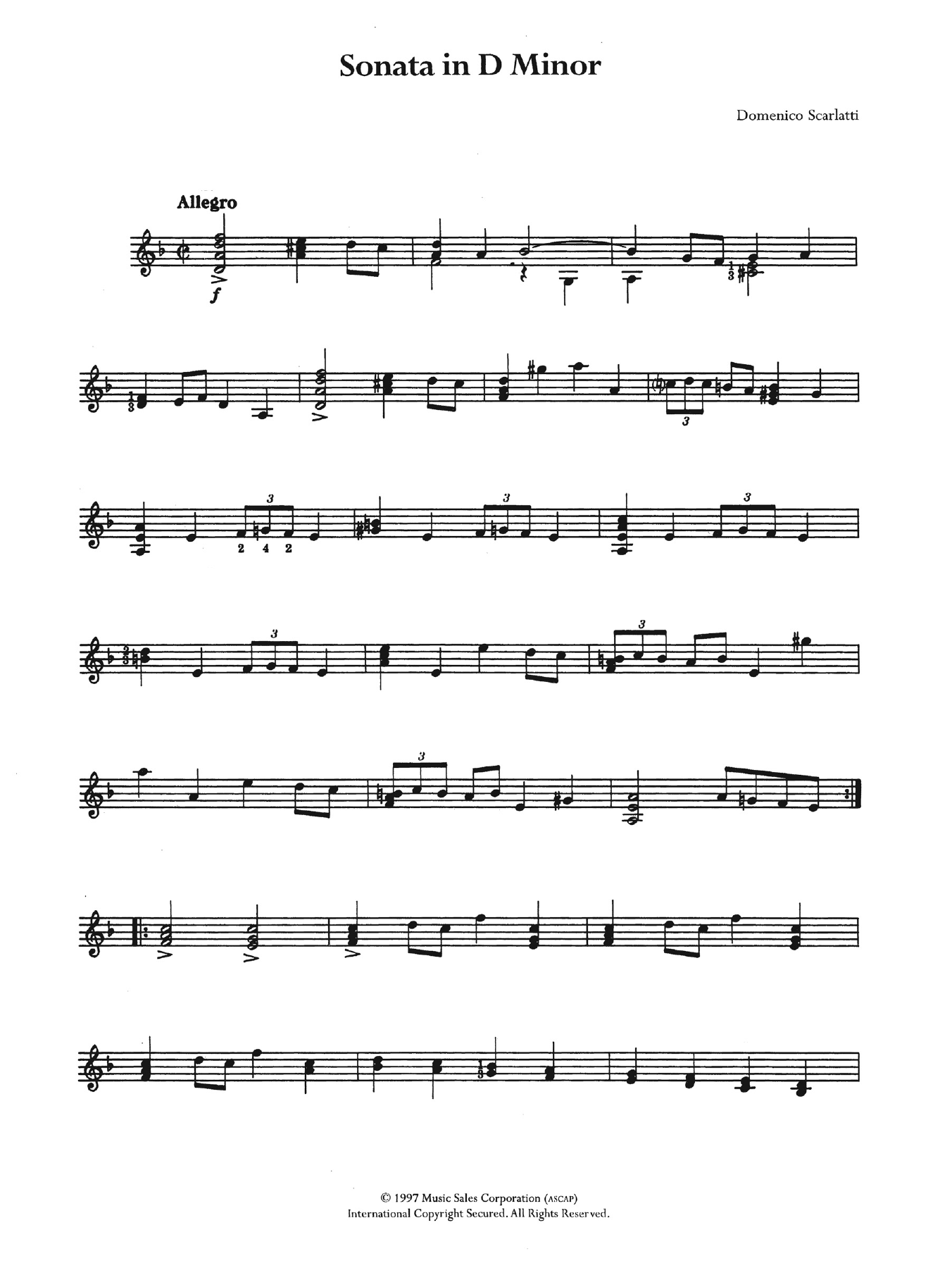 Product gallery: Page 1 of 1 Sonata In D Minor, Domenico Scarlatti