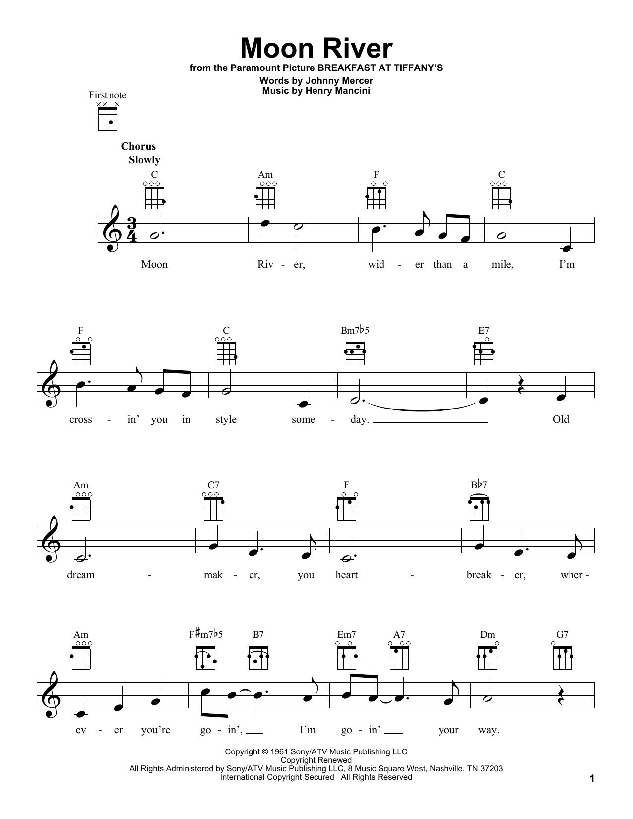 Product gallery: Page 1 of 1 Moon River, Henry Mancini