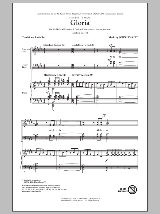 Produktbild zu: Gloria (from Petite Mass)