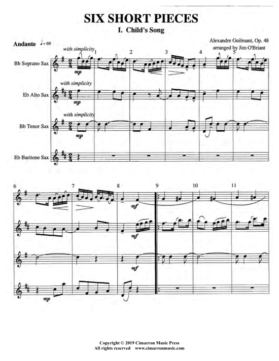 gallery: Sechs kurze Stücke, Op. 48 , , (Saxophon Quartett SATB)