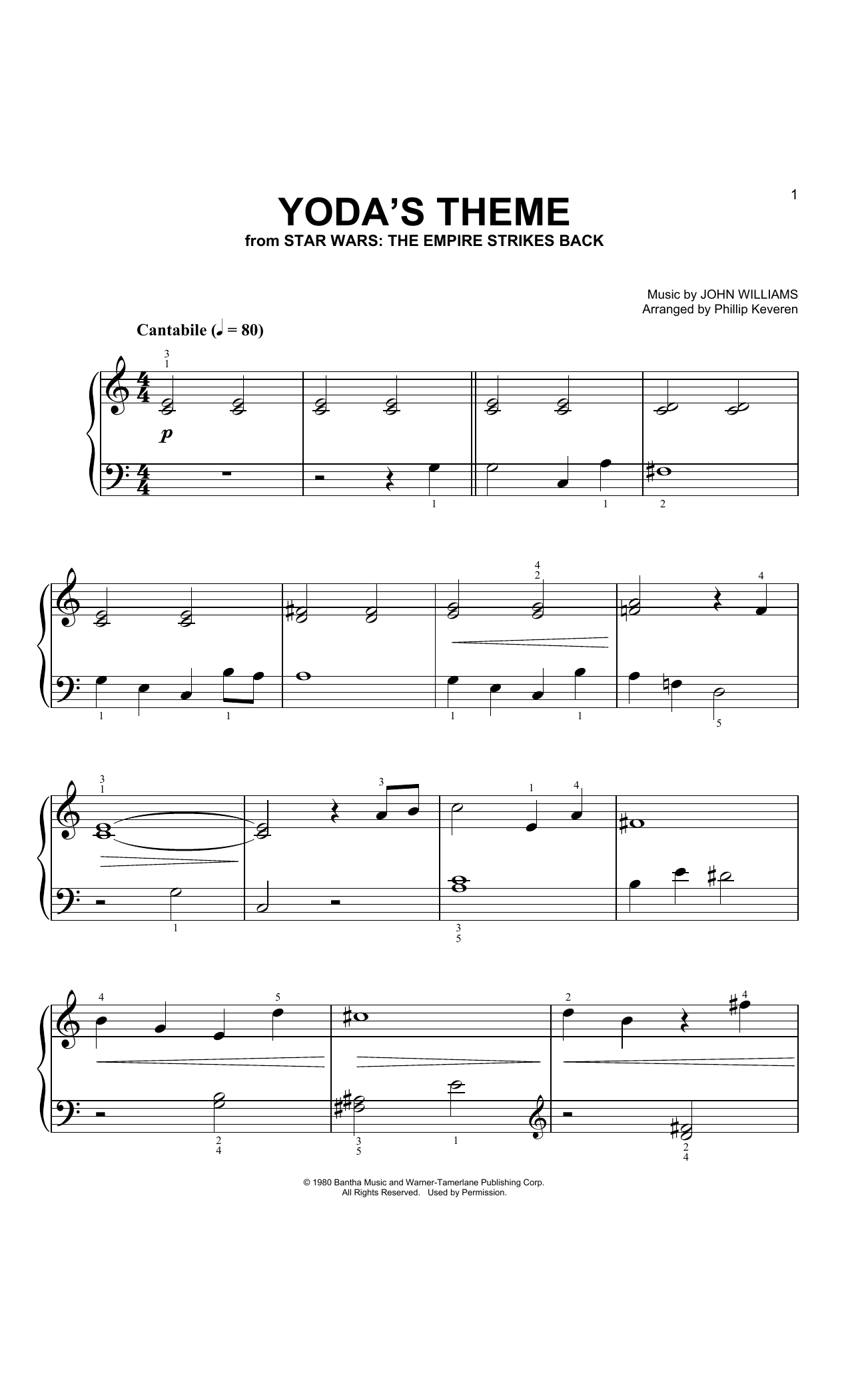 Produktbild zu: Yoda's Theme (from Star Wars: The Empire Strikes Back) (arr. Phillip Keveren)