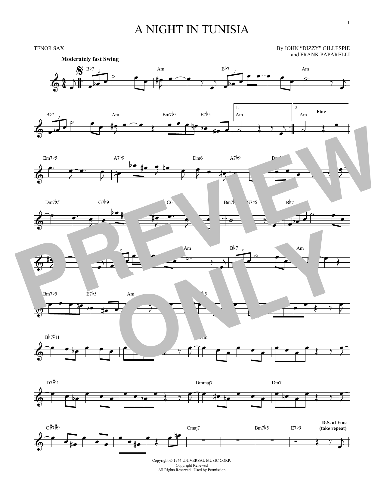 Product gallery: Page 1 of 1 A Night In Tunisia, Dizzy Gillespie