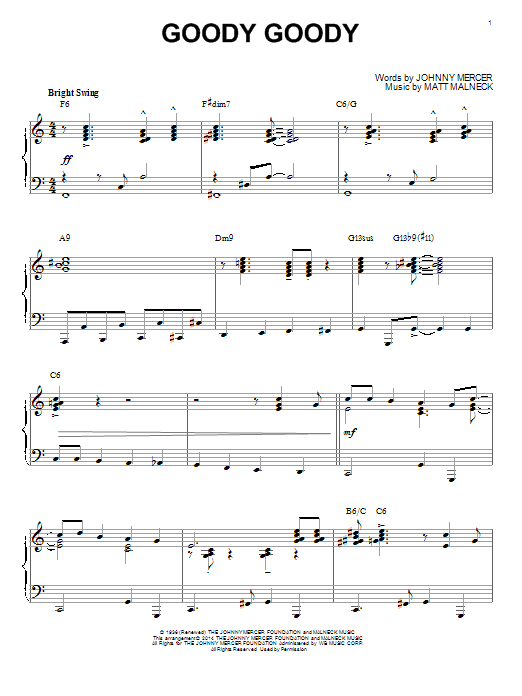 Product picture to: Goody Goody [Jazz version] (arr. Brent Edstrom)