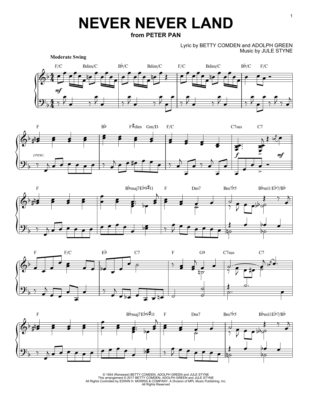 Product gallery: Page 1 of 1 Never Never Land [Jazz version], Jule Styne