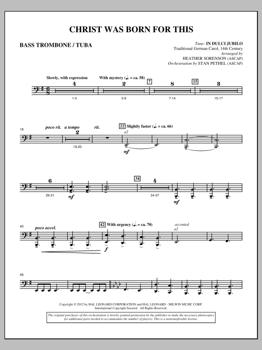 Produktbild zu: Christ Was Born For This - Bass Trombone/Tuba