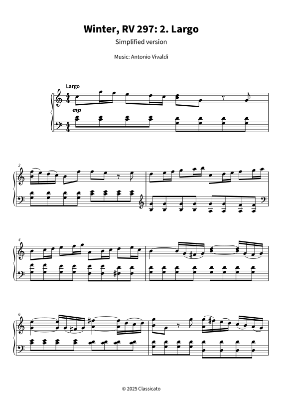 Produktgalerie: Seite 1 von 6 Winter - Simplified version, , Klavier Solo