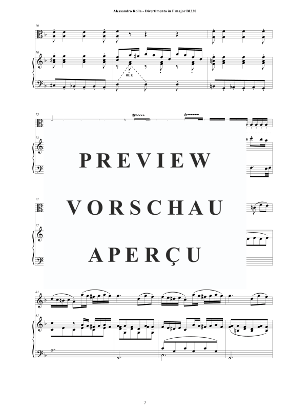 Produktgalerie: Seite 8 von 11 Divertimento in F-Dur BI 330, , Viola und Klavier