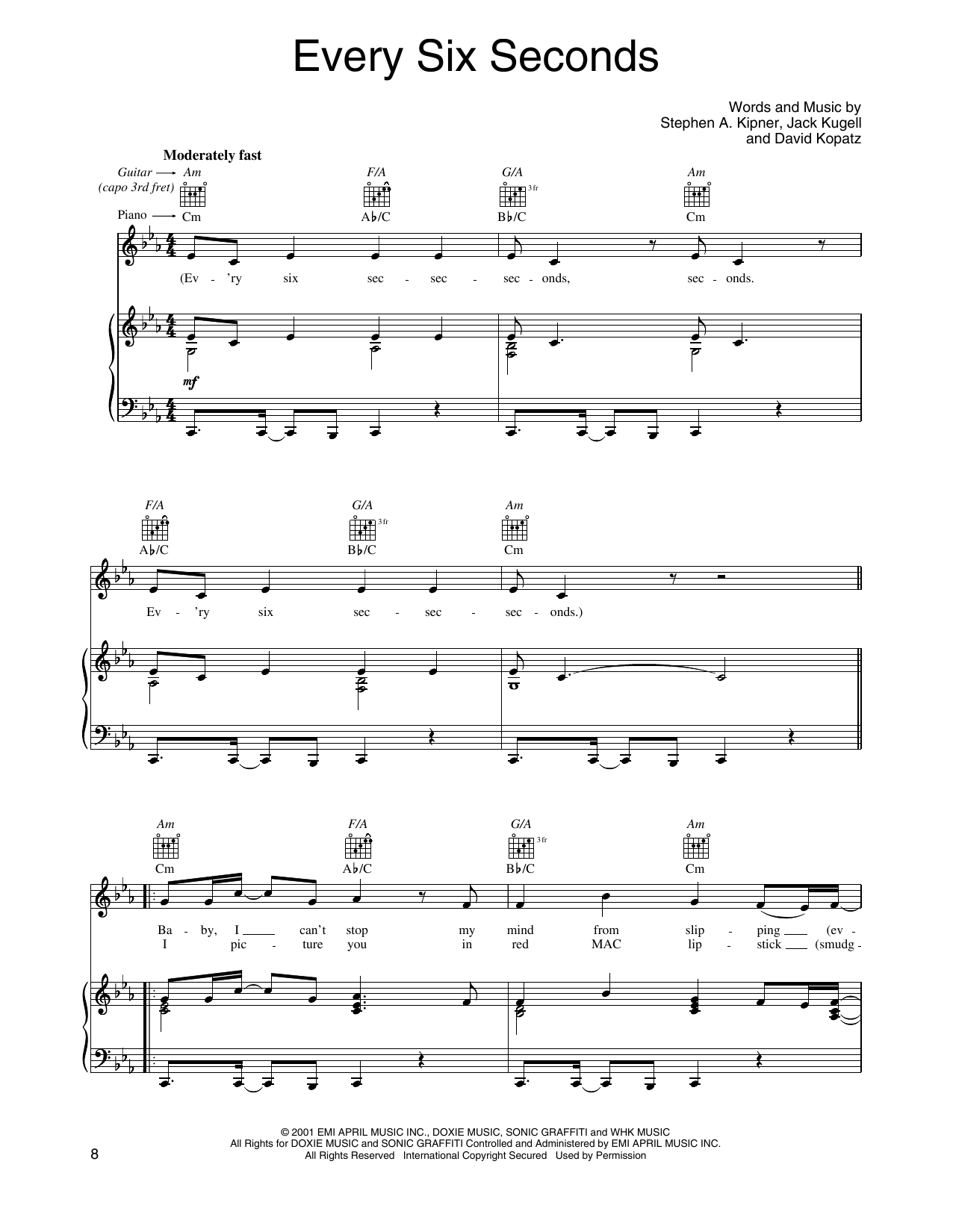Produktgalerie: Seite 1 von 1 Every Six Seconds, O-Town, Gesang, Gitarre, Klavier