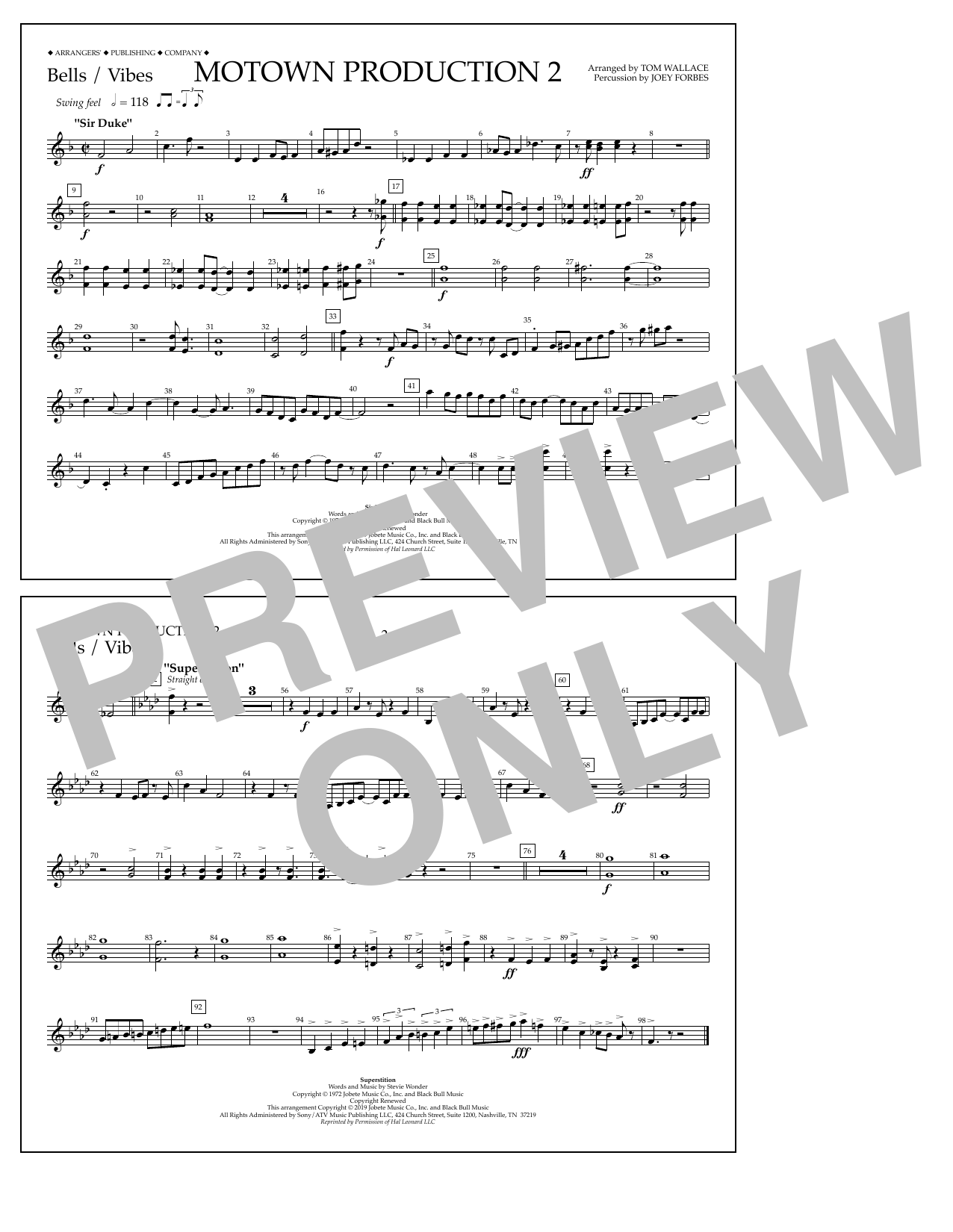 Produktbild zu: Motown Production 2 (arr. Tom Wallace) - Bells/Vibes