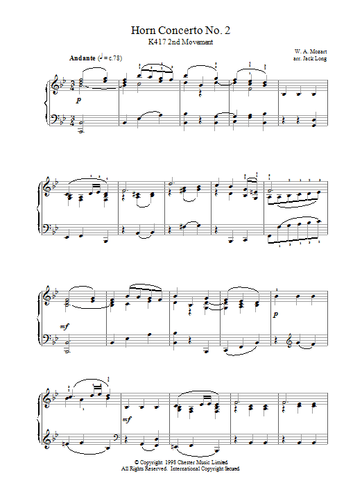 Product gallery: Page 1 of 1 Horn Concerto No. 2, Wolfgang Amadeus Mozart