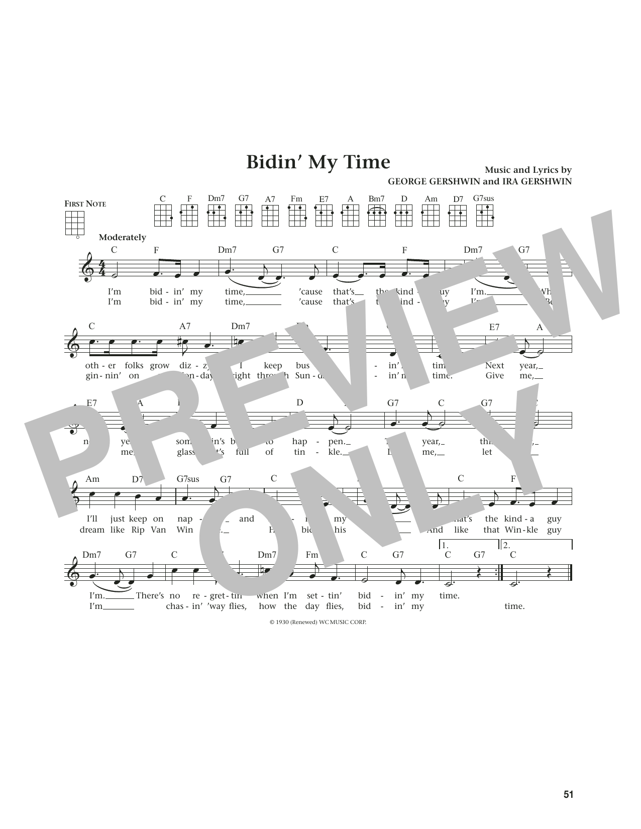 Product gallery: Page 1 of 1 Bidin' My Time (from The Daily Ukulele) (arr. Jim Beloff), George Gershwin