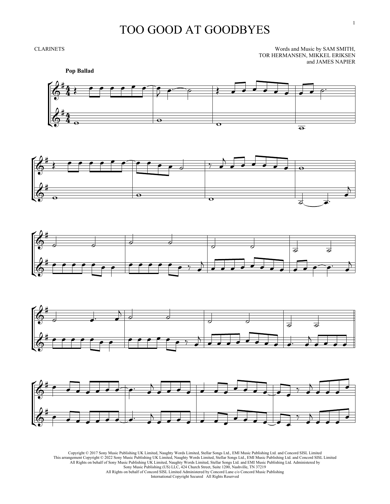 Product gallery: Page 1 of 1 Too Good At Goodbyes, Sam Smith