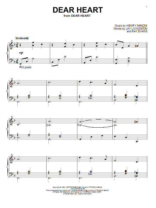 Product gallery: Page 1 of 1 Dear Heart, Henry Mancini