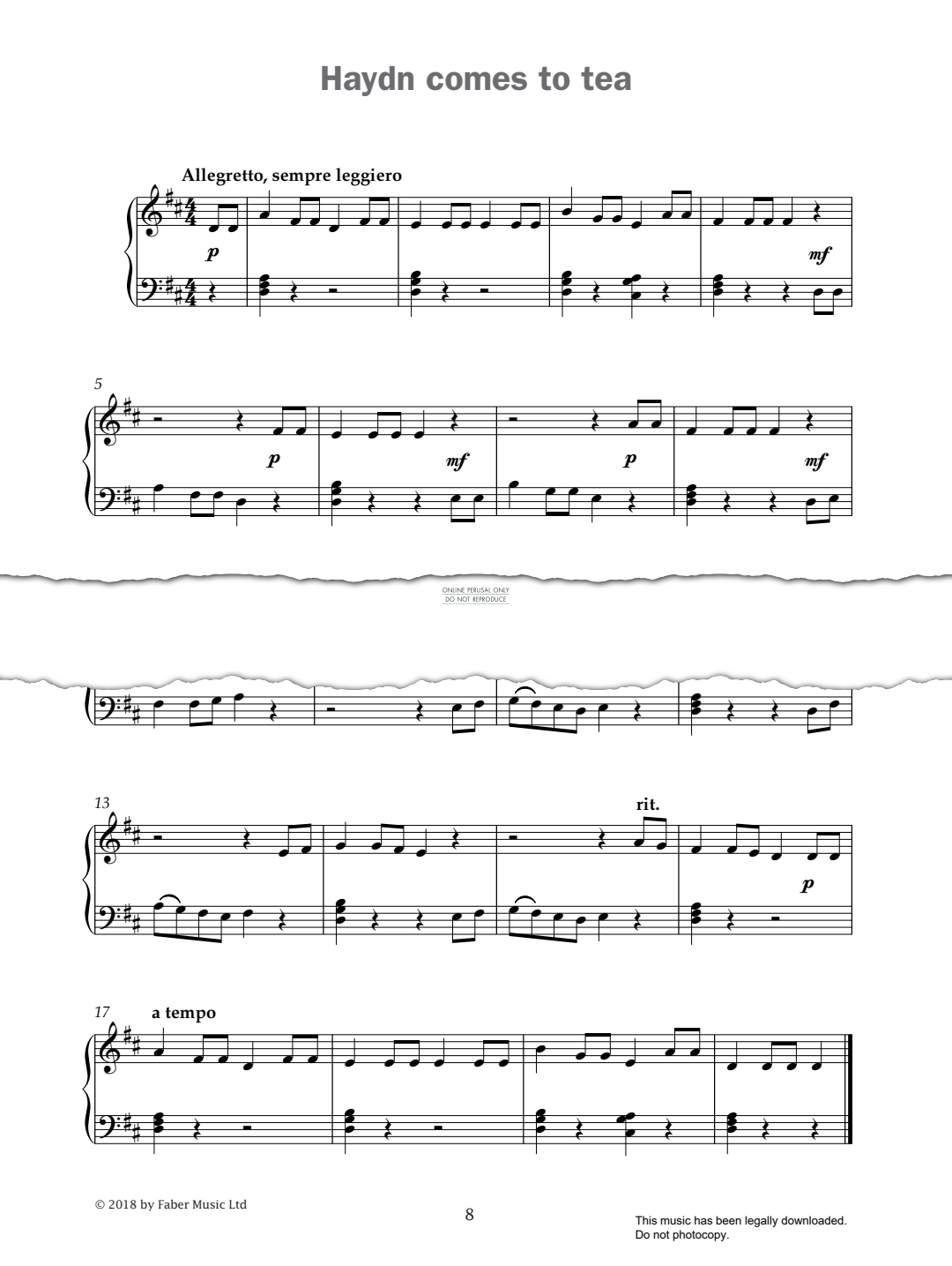Produktgalerie: Seite 1 von 1 Haydn Comes To Tea (from 'Improve Your Sight-Reading! A Piece a Week Piano Grade 4'), Paul Harris, Klavier