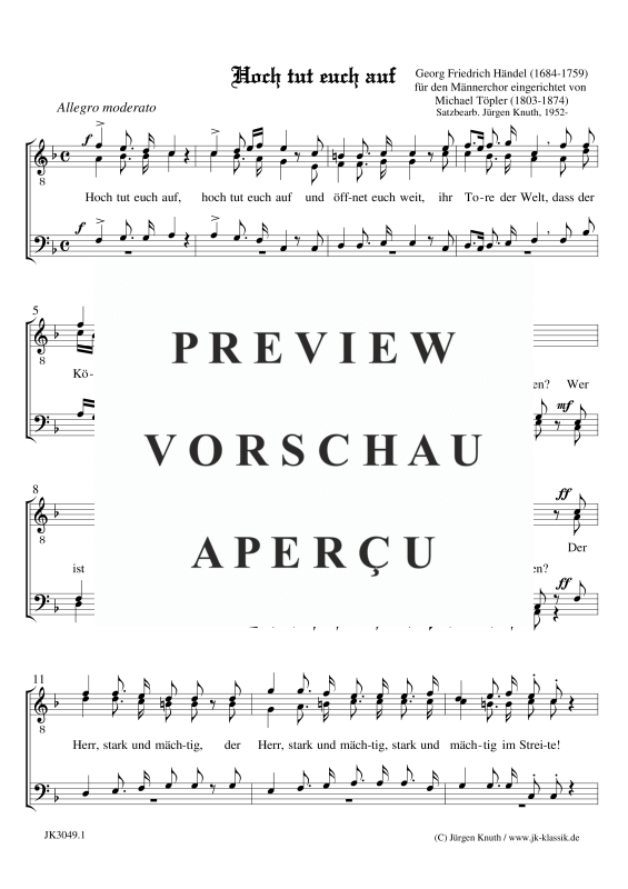 gallery: Hoch tut euch auf, , Männerchor