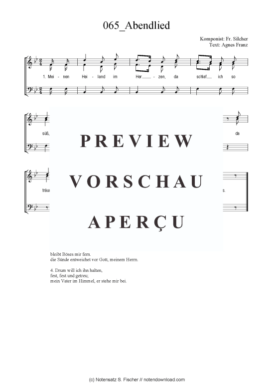 Product picture to: Abendlied Fr. Silcher / Agnes Franz
