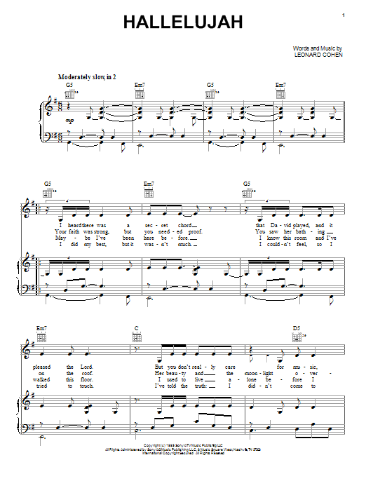 Produktgalerie: Seite 1 von 1 Hallelujah, Neil Diamond, Gesang, Gitarre, Klavier