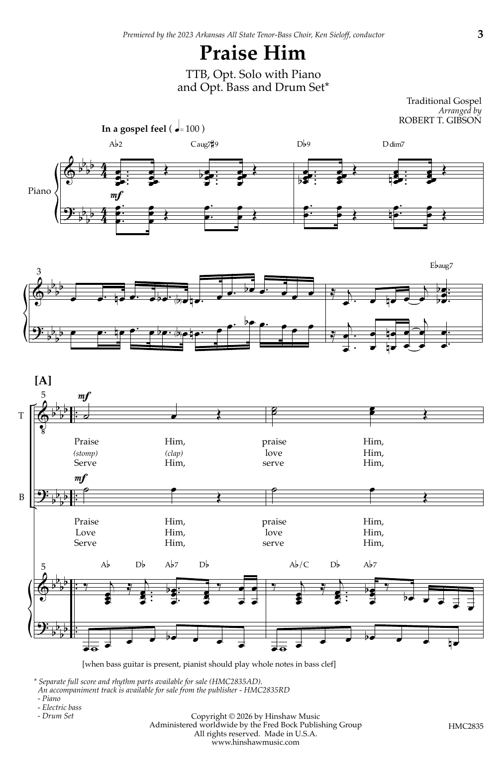 Produktgalerie: Seite 1 von 1 Praise Him, Robert T. Gibson, Chor