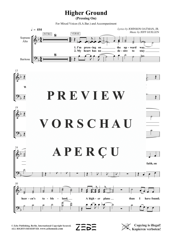 Produktgalerie: Seite 3 von 11 Higher Ground (Pressing On), , Gemischter Chor SAB und Klavier