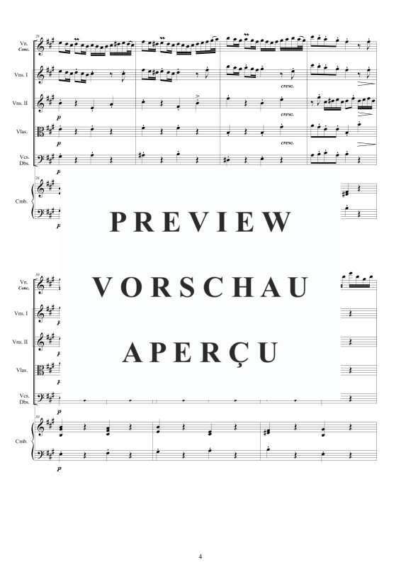 Produktgalerie: Seite 5 von 11 Concerto No.4 in A-Dur Op.9, , Violine concertante, Streicher Ensemble und Cembalo BC