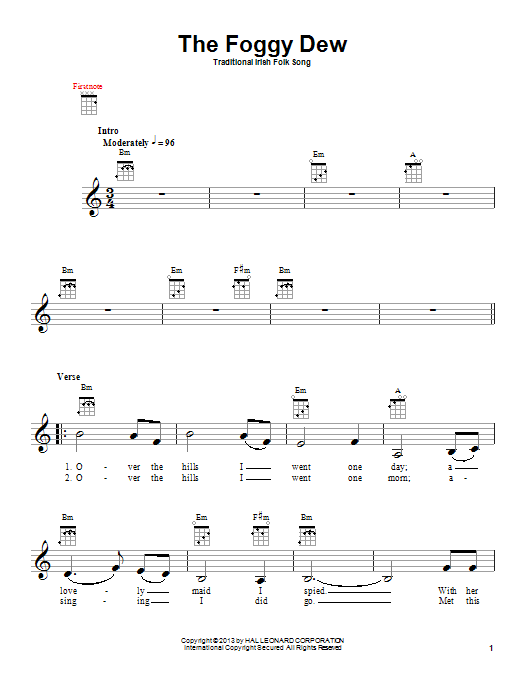 Product gallery: Page 1 of 1 The Foggy Dew, Traditional Irish Folk Song