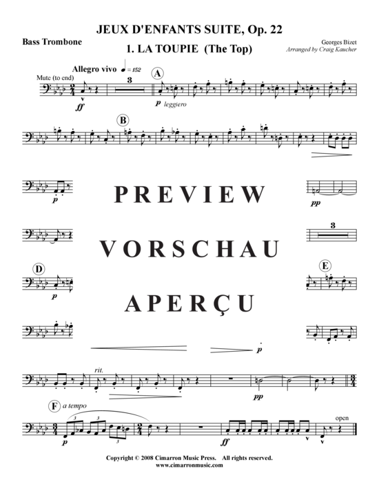 Produktgalerie: Seite 2 von 21 Jeux d'Enfants Suite, 4 Sätze , , (Posaunen-Quartett) 