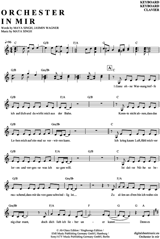 Product gallery: Page 1 of 4 Orchester in mir , Saphir, (Keyboard)