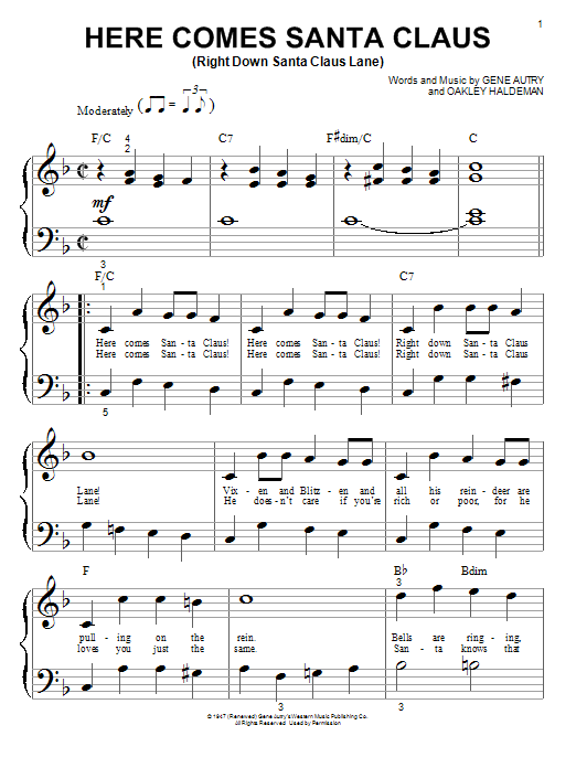 Produktbild zu: Here Comes Santa Claus (Right Down Santa Claus Lane)