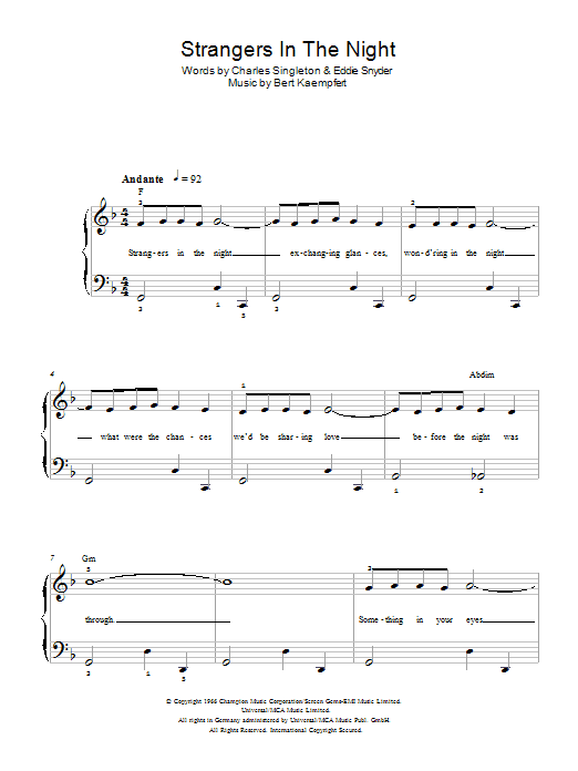 Produktgalerie: Seite 1 von 1 Strangers In The Night, Frank Sinatra, Klavier