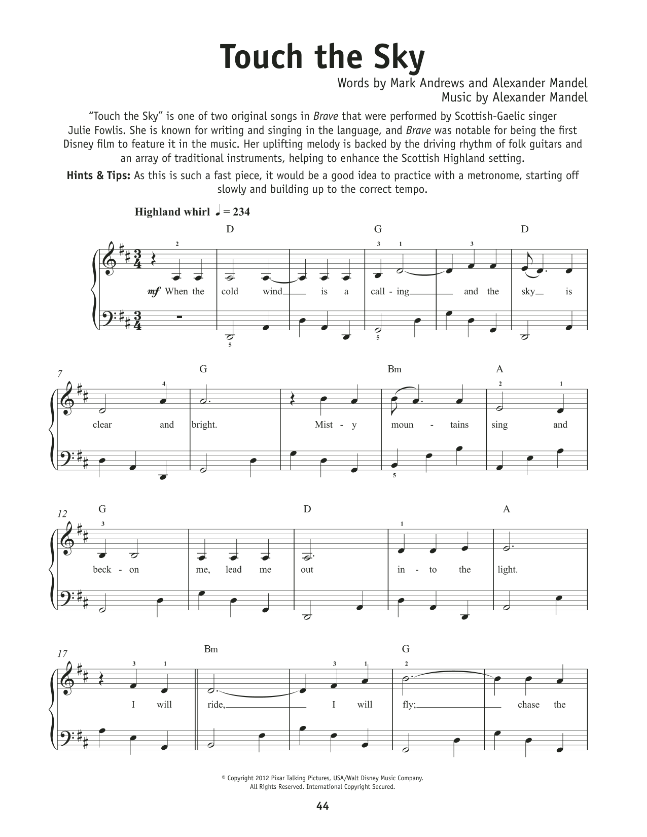 Produktbild zu: Touch The Sky (from Brave)