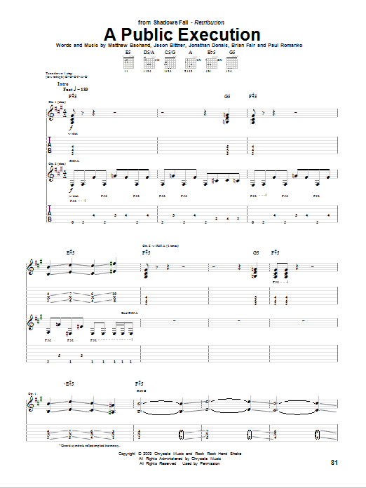 Produktgalerie: Seite 1 von 1 A Public Execution, Shadows Fall, Gitarre