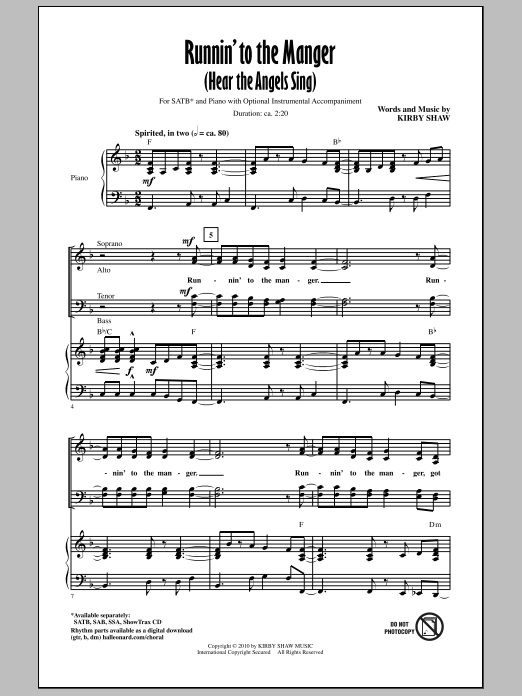 Produktbild zu: Runnin' To The Manger (Hear The Angels Sing)