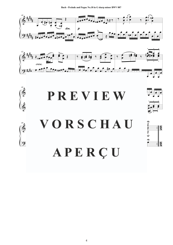 Product gallery: Page 5 of 10 Präludium und Fuge Nr. 18 in Gis-Moll BWV 887, , Solo Piano