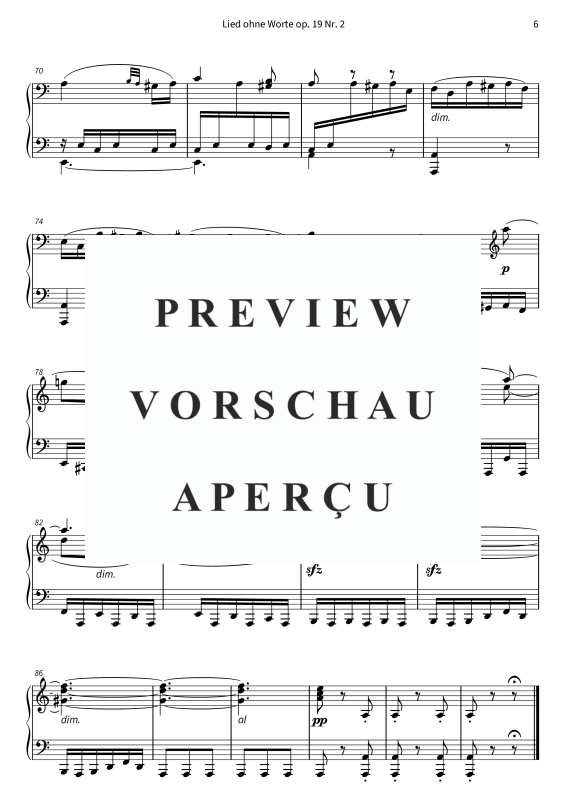 Produktgalerie: Seite 8 von 8 Lied ohne Worte op. 19 Nr. 2, , Klavier Solo
