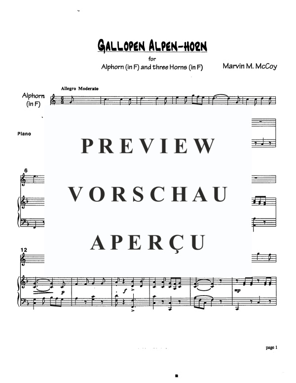 Produktgalerie: Seite 3 von 11 Gallopen, , Alphorn in F und Klavier oder Horn Trio