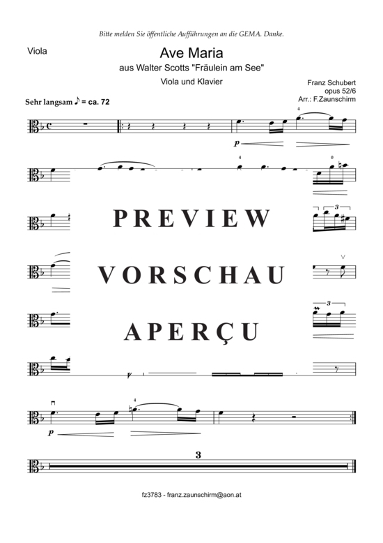 Product gallery: Page 5 of 7 Ave Maria , , (viola + piano)