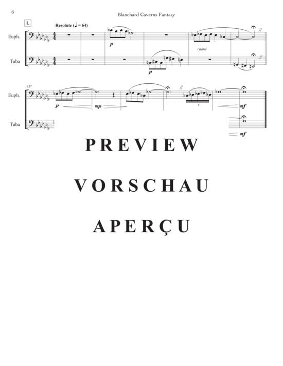 Product gallery: Page 20 of 21 Blanchard Caverns Fantasy , , (euphonium, tuba + piano)