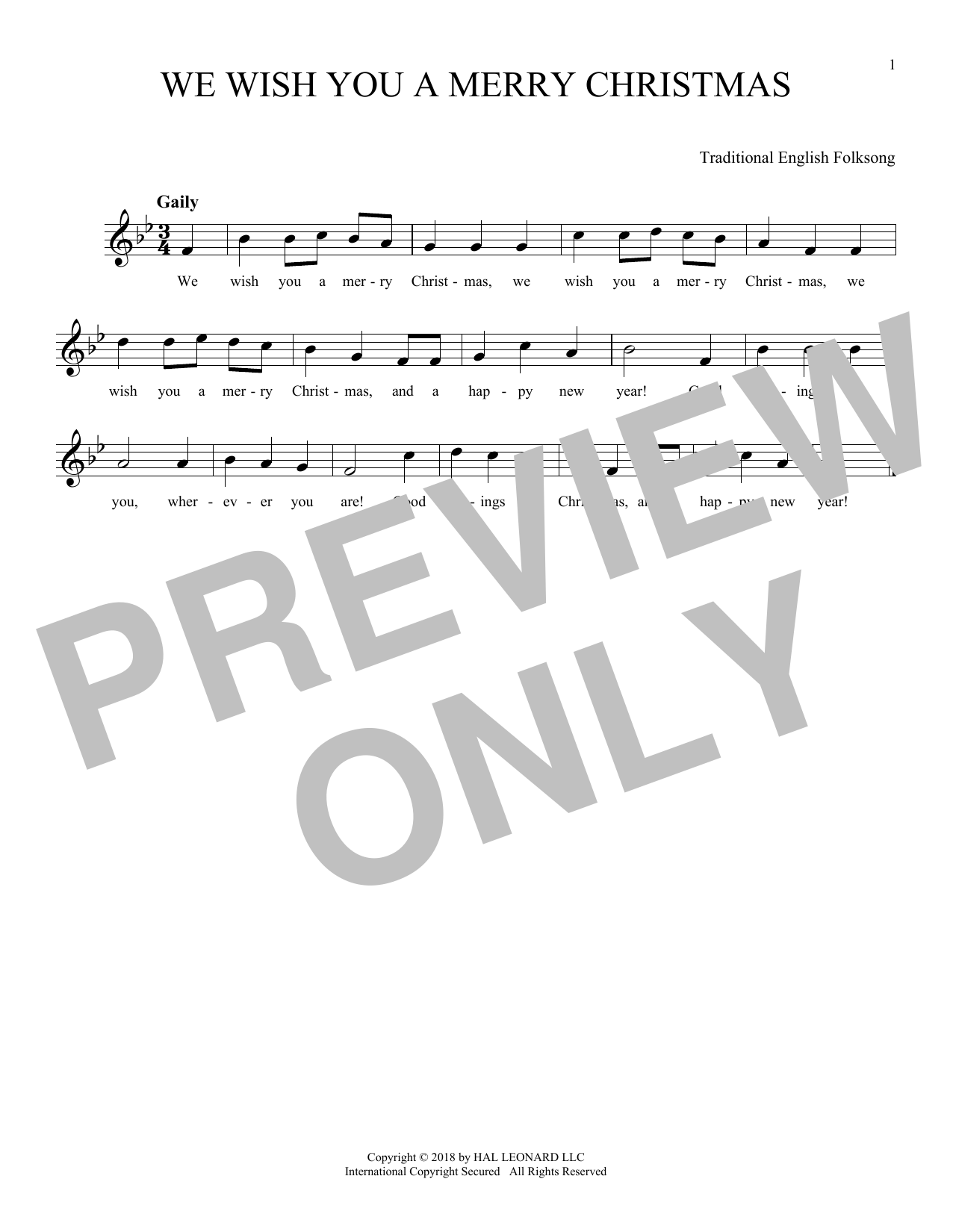 Product gallery: Page 1 of 1 We Wish You A Merry Christmas, Traditional English Folksong