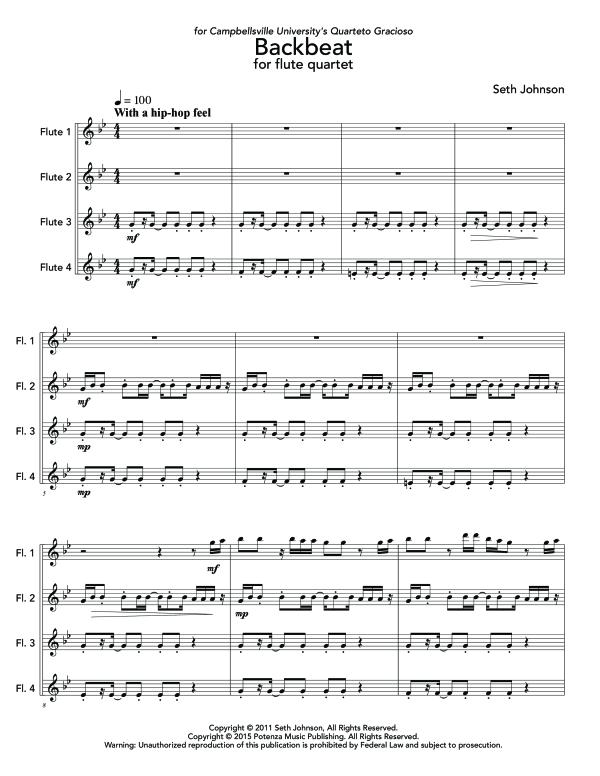 Product gallery: Page 1 of 11 Backbeat, , (Flute Quartet)