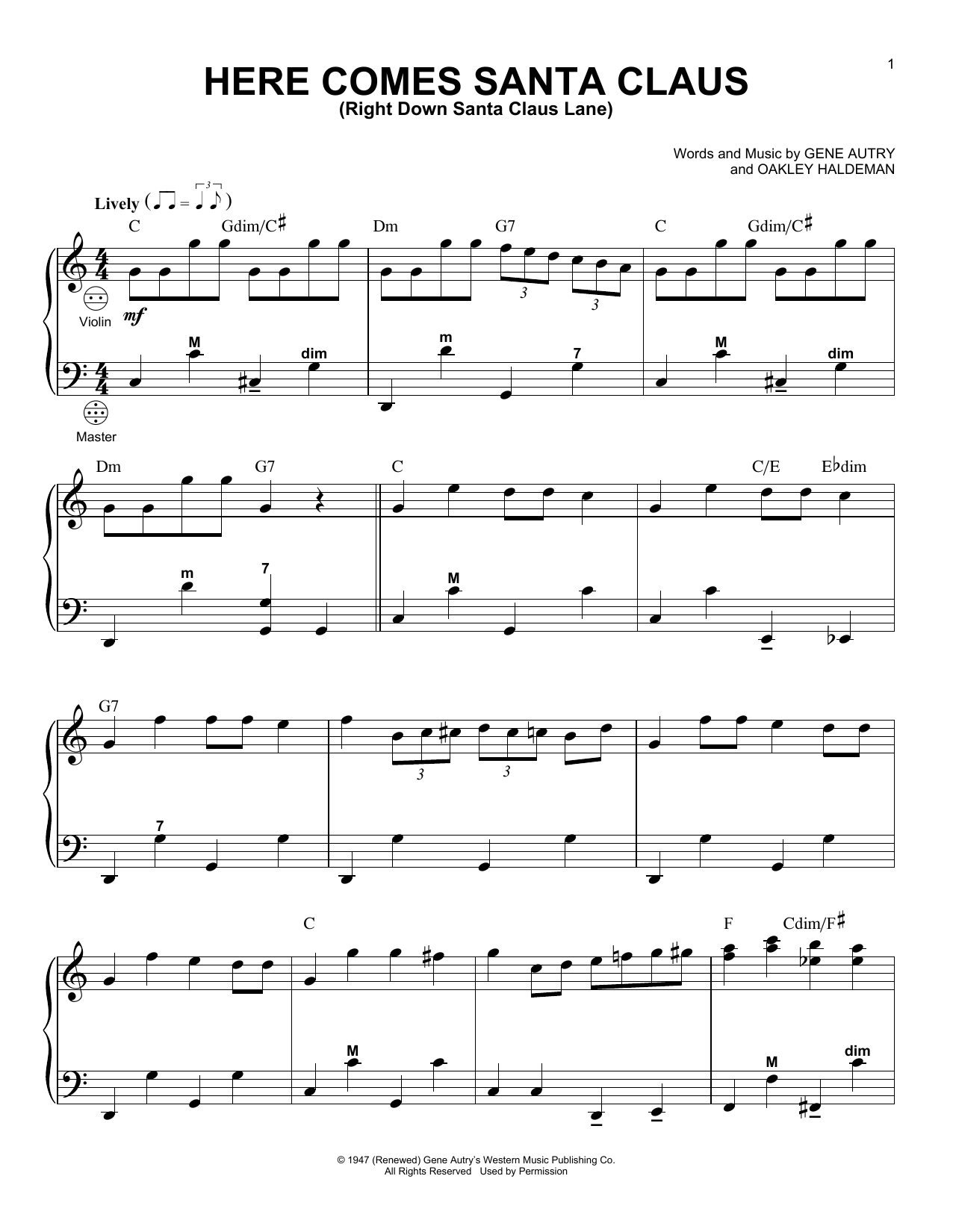 Product gallery: Page 1 of 1 Here Comes Santa Claus (Right Down Santa Claus Lane), Gene Autry