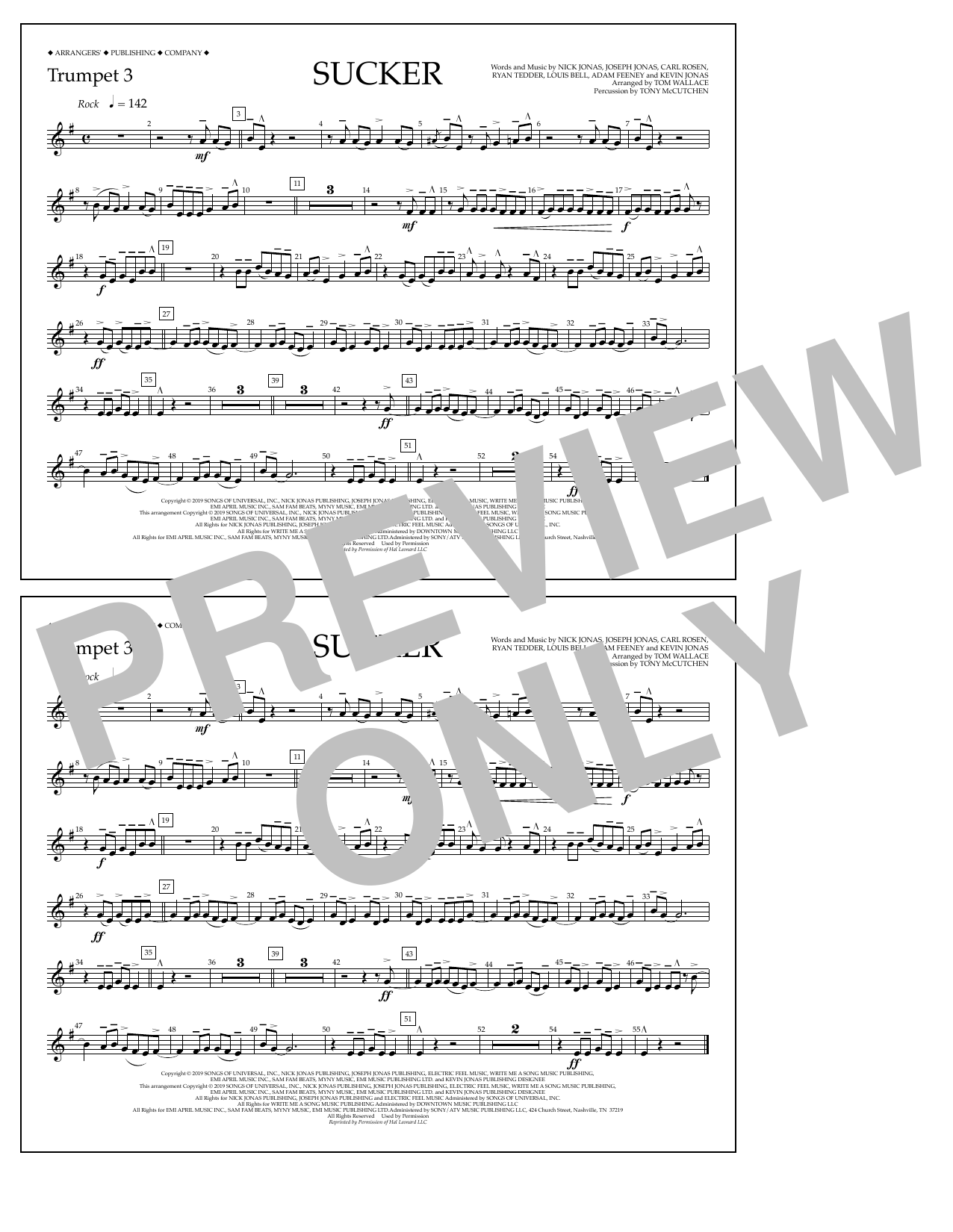 Produktbild zu: Sucker (arr. Tom Wallace) - Trumpet 3