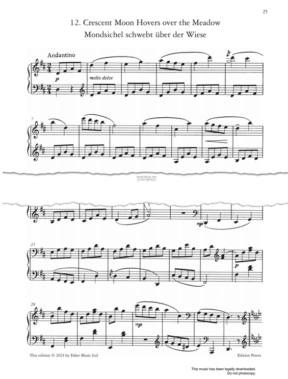 Produktgalerie: Seite 1 von 1 Crescent Moon Hovers Over The Meadow Op.65, Sergei Prokofiev, Klavier