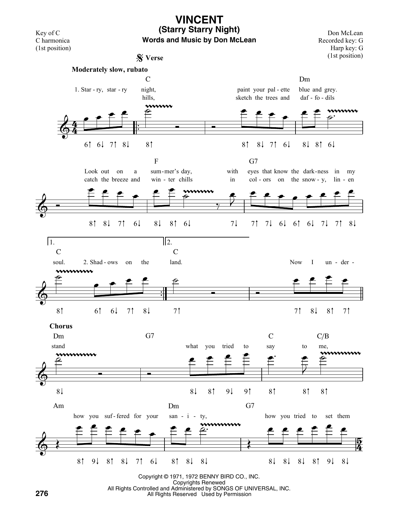 Product gallery: Page 1 of 1 Vincent (Starry Starry Night), Don McLean