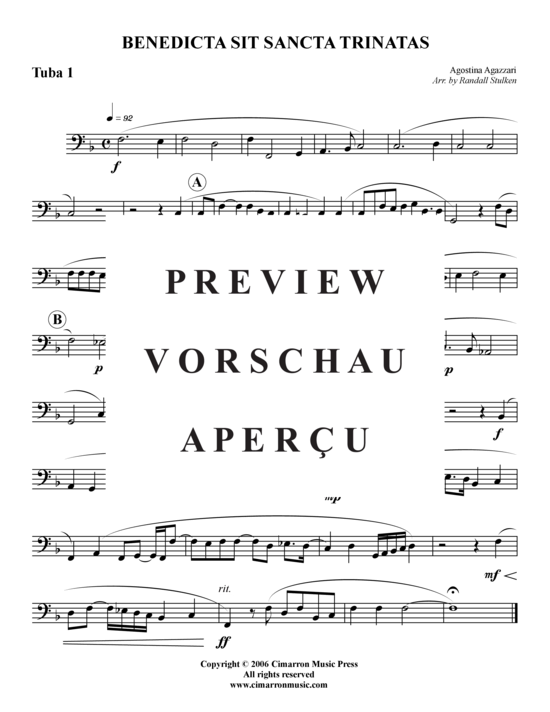 Product gallery: Page 8 of 9 Benedicta Sit Sancta Trinitas , , (Tuba Quartet: 2x Baritone, 2xTuba)