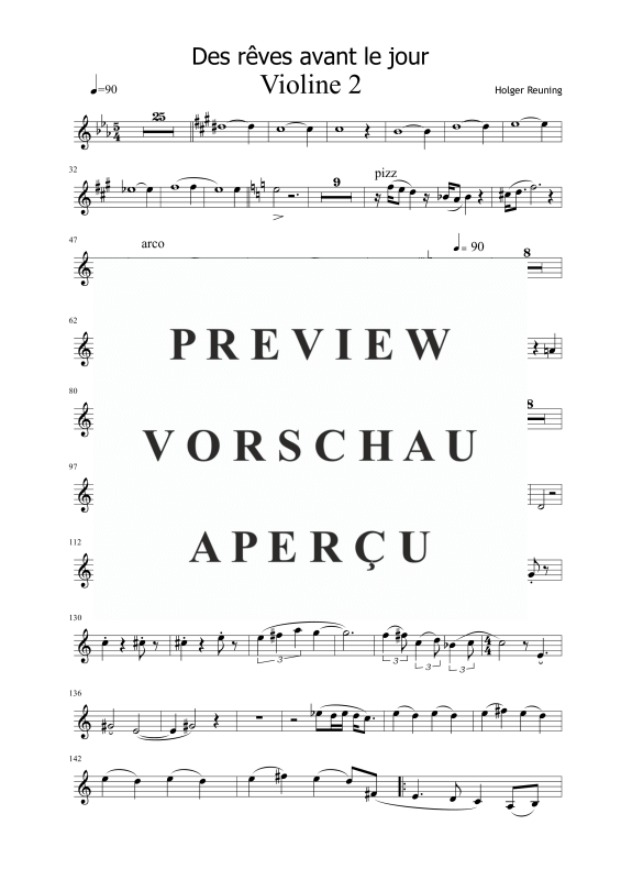 gallery: Des rêves avant le jour, , Gemischtes Ensemble - Violine 2 Einzelstimme