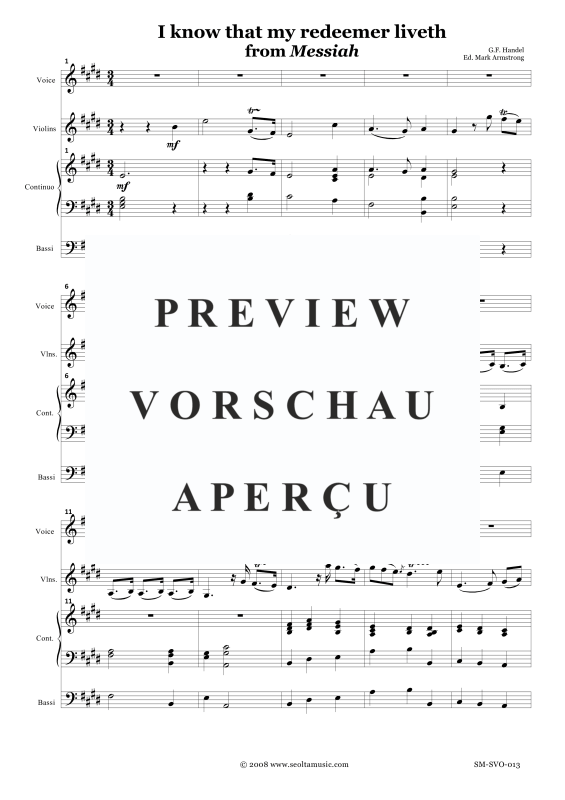 Product gallery: Page 4 of 11 I know that my redeemer liveth (from Messiah), , Solo Vocal and Orchestra