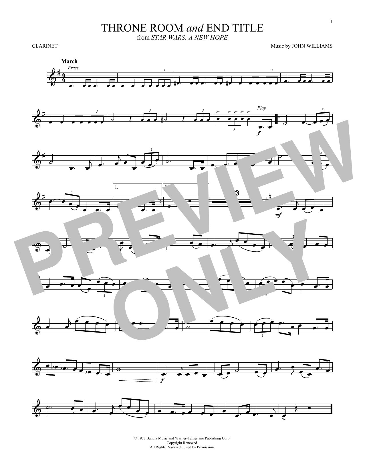 Product gallery: Page 1 of 1 Throne Room and End Title (from Star Wars: A New Hope), John Williams