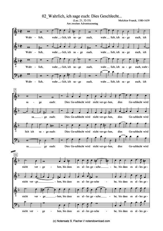 Product picture to: Wahrlich, ich sage euch: Dies Geschlecht... Melchior Franck (1580-1639)