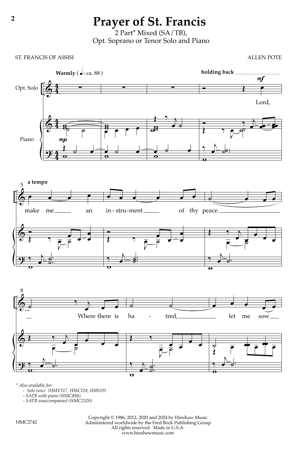 Produktbild zu: Prayer of St. Francis