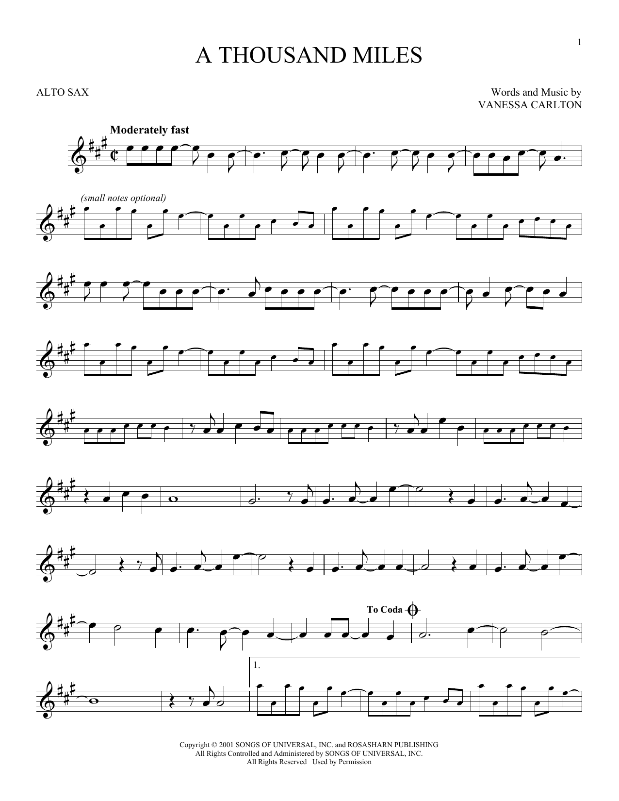 Product gallery: Page 1 of 1 A Thousand Miles, Vanessa Carlton